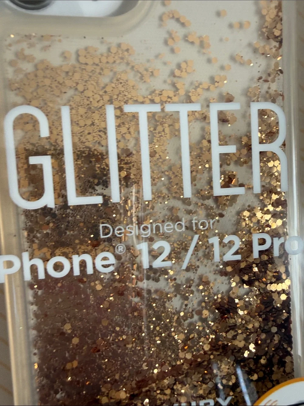MERKURY INNOVATIONS ✨GOLD-TONE FLOATING GLITTER✨ iPhone 12/12 PRO CASE🌟BNIB🌟